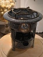 Grijs gewolkt emaille petroleumstel in nieuwstaat, Ophalen of Verzenden