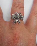 Zilveren vintage ring met markasiet maat 17,5 nr.1729, Sieraden, Tassen en Uiterlijk, Ringen, Verzenden, Zo goed als nieuw, 17 tot 18