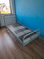 Metalen bedframe incl. Lattenbodem 90x200, Huis en Inrichting, Ophalen, 90 cm, Eenpersoons, Wit