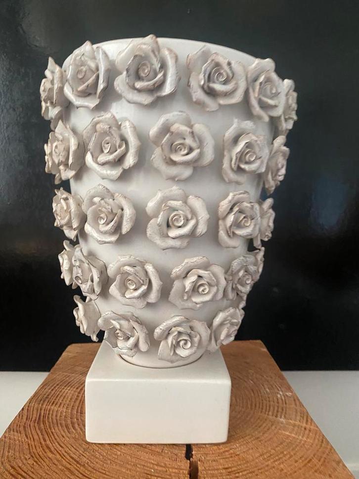 3D Vaas, Huis en Inrichting, Woonaccessoires | Vazen, Zo goed als nieuw, Wit, Minder dan 50 cm, Aardewerk of Porselein, Ophalen