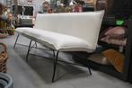 Luxe lange eetkamerbank Vidar Jess metaal stof naturel 290cm, Huis en Inrichting, Stoelen, Ophalen, Overige kleuren, Zo goed als nieuw