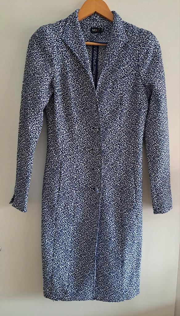 MOQ. Nieuwe lange blazerjas maat 36., Kleding | Dames, Jasjes, Kostuums en Pakken, Nieuw, Jasje, Maat 36 (S), Blauw, Ophalen of Verzenden