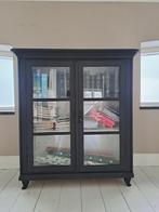 Oude vitinekast in mat zwart nero chalkpaint, Huis en Inrichting, 25 tot 50 cm, 100 tot 150 cm, Zo goed als nieuw, Ophalen