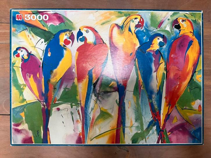 Jumbo Parrots 3000 puzzel - Alfred Gockel, Hobby en Vrije tijd, Denksport en Puzzels, Gebruikt, Legpuzzel, Meer dan 1500 stukjes