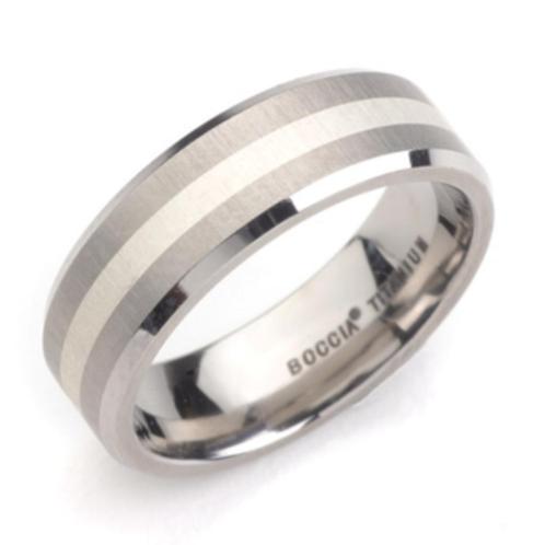 Boccia titanium ring met zilver                      0106-02, Sieraden, Tassen en Uiterlijk, Ringen, Nieuw, Dame of Heer, Overige kleuren