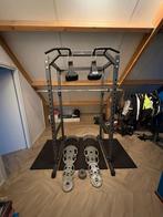 Home gym compleet met power rack en 285kg 50mm schijven, Ophalen, Benen, Gebruikt, Krachtstation