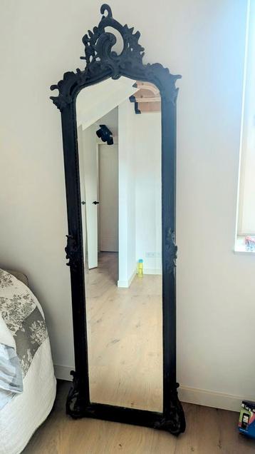 Prachtige geslepen facet spiegel mat donkergroen 182 x 51 cm beschikbaar voor biedingen