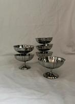 Vintage Franse RVS ijscoupes Jean Couzon | tulpvorm | inox, Ophalen, Overige materialen, Overige stijlen, Overige typen