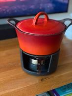 Fondue set - Hackman Finland - Gietijzer rood, Ophalen of Verzenden, Gebruikt, Brander, Fondueset