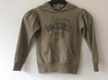 Olijf groen Hoodie met capuchon van MEXX maat 110/116.