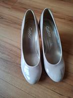 Beige leren lak hakken, maat 2,5 -(35) Zo goed als nieuw!, Pumps, Beige, Gabor, Ophalen of Verzenden