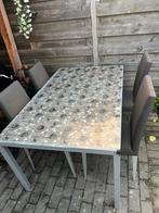 Tafel met stoelen, Huis en Inrichting, Tafels | Eettafels, Ophalen, Gebruikt, 100 tot 150 cm, 50 tot 100 cm