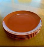 Ikea borden 5 dinerborden Fargrik gebrand oranje / zalmrood, Antiek en Kunst, Ophalen