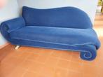 mooie blauwe bank chaise longue Bretz Goudi velour, Huis en Inrichting, Ophalen, Hout, Overige maten, 75 tot 100 cm