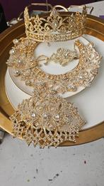 Trouw Sieraden Set - Gouden Kroon & Ketting, Overige materialen, Ophalen of Verzenden, Zo goed als nieuw, Goud