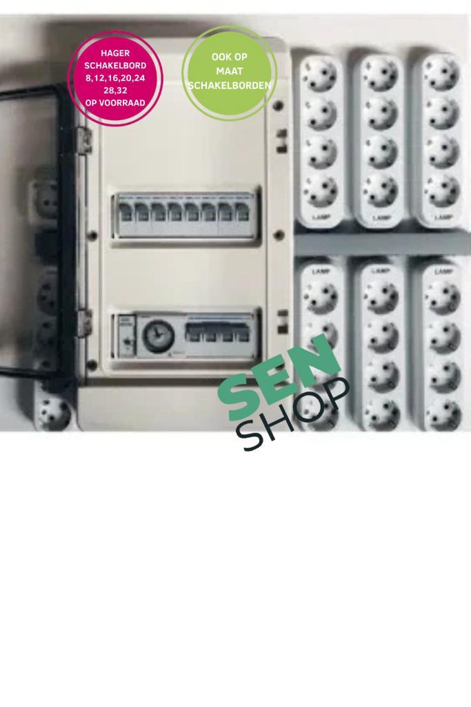 SCHAKEL BORD OP VOORRAAD, STROOM VERDEELKAST, MET TIJDKLOK, Tuin en Terras, Kweekspullen, Nieuw, Kweeklamp, Ophalen of Verzenden
