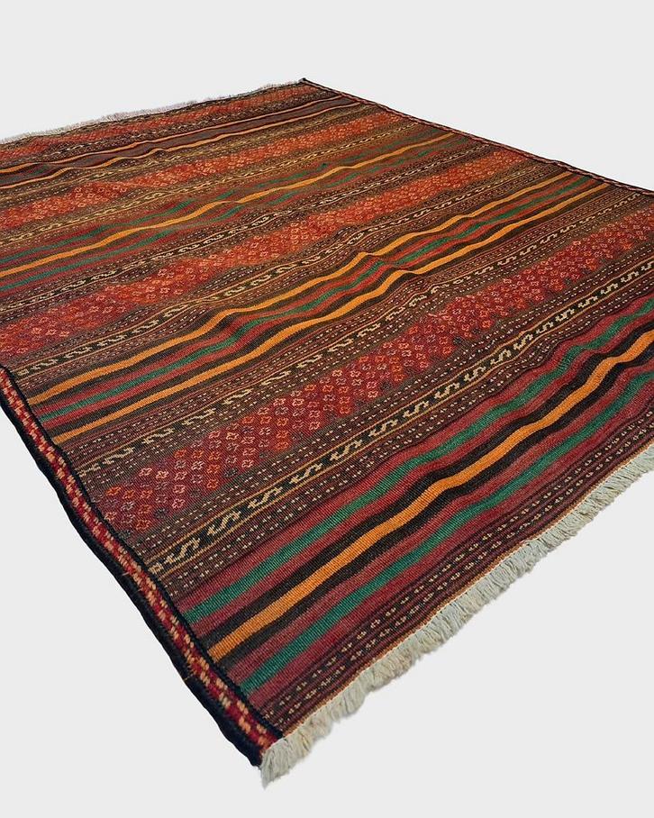 Tribal Kelim Soumac 200x155 wollen vloerkleed iran, Huis en Inrichting, Stoffering | Tapijten en Kleden, Zo goed als nieuw, 150 tot 200 cm