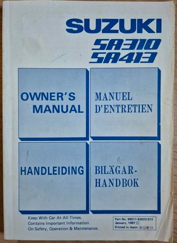 Handleiding Suzuki Swift SA310 SA413 Owners Manual beschikbaar voor biedingen