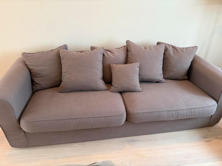 Trendhopper banken (3,5-zits en 2,5-zits) - Taupe, Huis en Inrichting, Banken | Bankstellen, Gebruikt, Rechte bank, Vierpersoons of meer