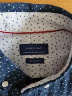 ZARA MAN slimfit blauw overhemd blouse maat S zgan, Blauw, Halswijdte 38 (S) of kleiner, Zara Man, Ophalen of Verzenden