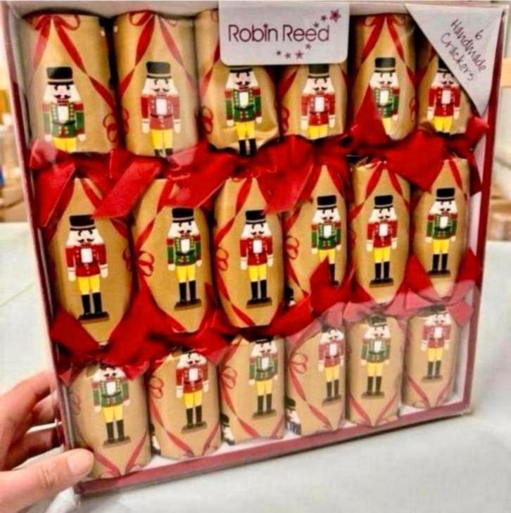 Robin Reed 6 Handmade Christmas Crackers - Kerst knalbonbon, Diversen, Kerst, Nieuw, Ophalen of Verzenden