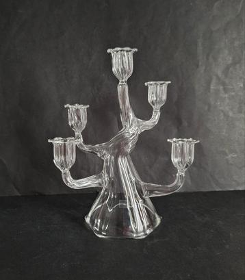 Les Pots 5 armige doorzichtige kristallen design kandelaar. beschikbaar voor biedingen