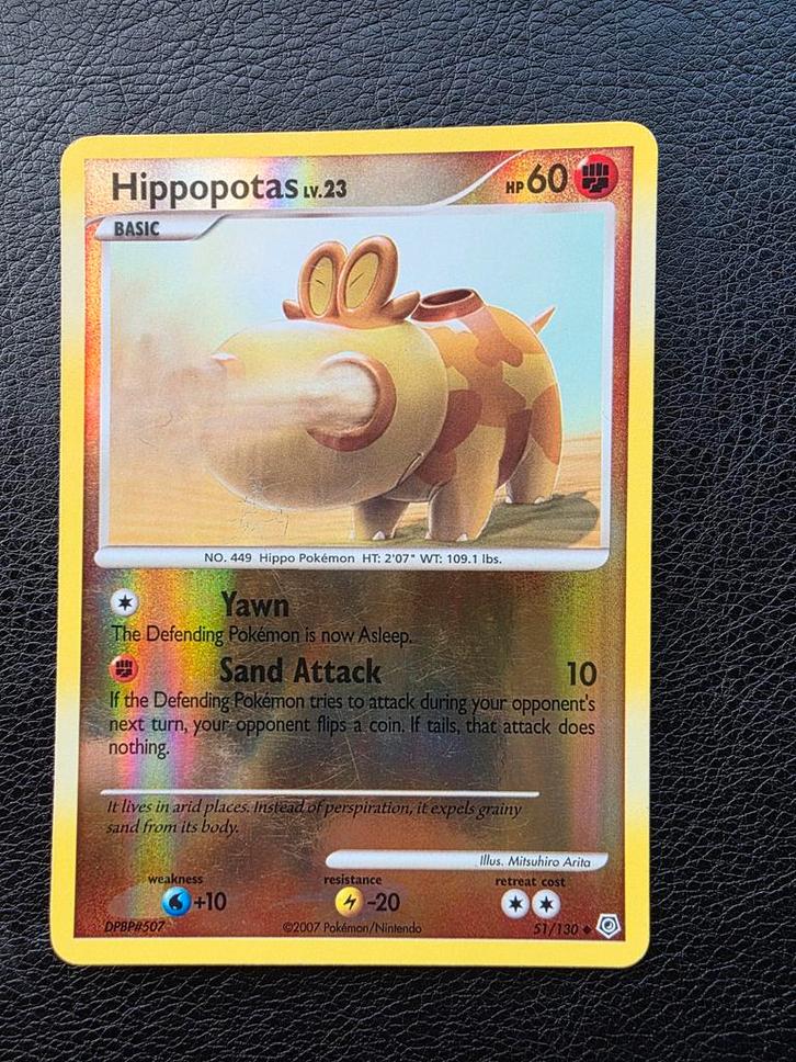 Hippopotas lv23 #51 diamond pearl base reverse, Hobby en Vrije tijd, Verzamelkaartspellen | Pokémon, Nieuw, Losse kaart, Ophalen of Verzenden