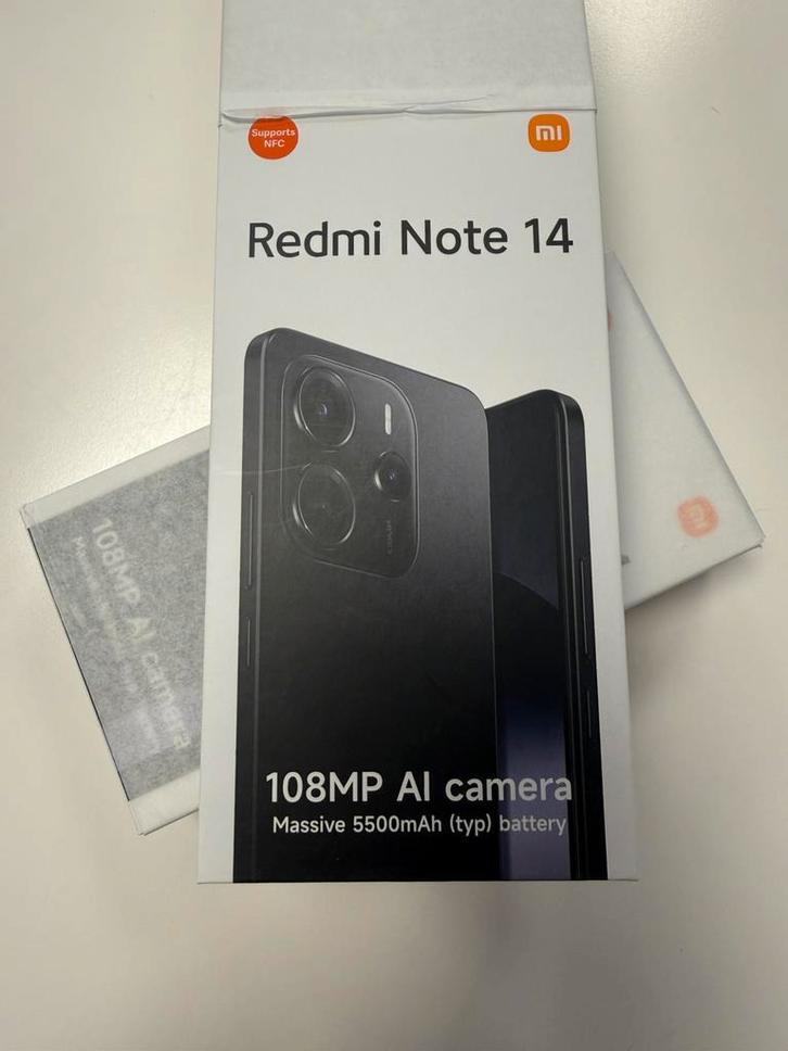 Redmi Note 14 Midnight Black 6GB RAM 128GB ROM Nieuw!, Telecommunicatie, Mobiele telefoons | Hoesjes en Frontjes | Samsung, Nieuw