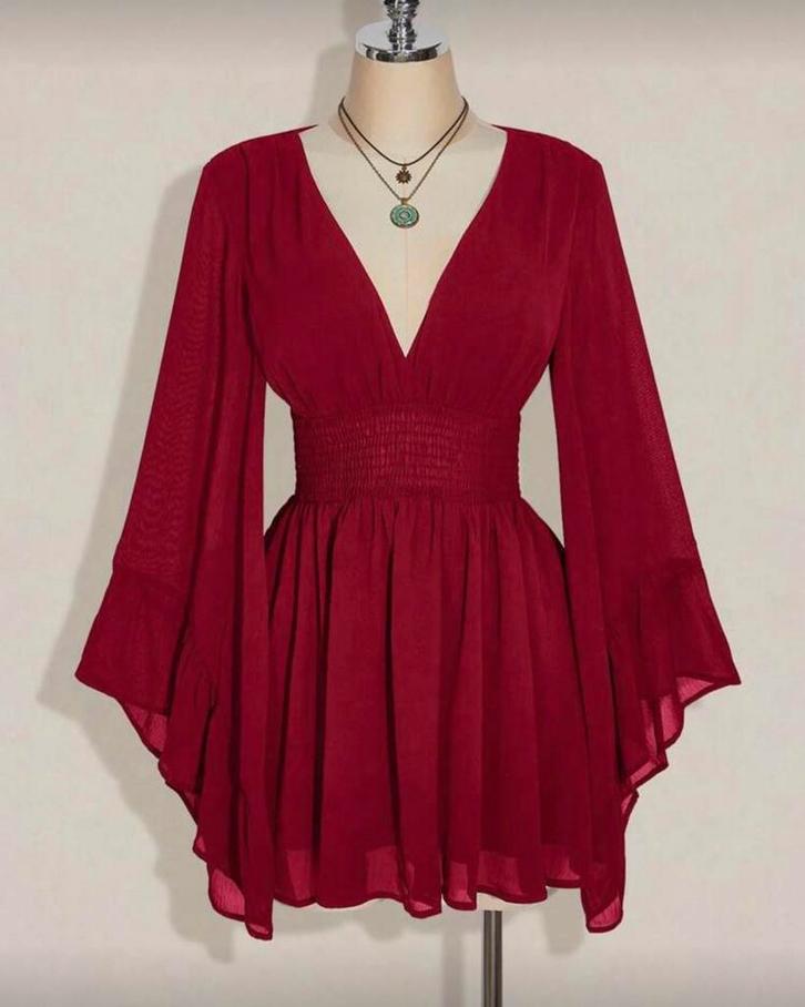 Tuniek Jaleesa Bordeaux (44-52), Kleding | Dames, Grote Maten, Nieuw, Blouse of Tuniek, Rood, Verzenden