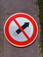 Verkeersbord vuurwerk verboden 60x60 cm rond, Ophalen of Verzenden, Zo goed als nieuw