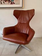 relaxstoel draaibaar, leer, Huis en Inrichting, Fauteuils, Ophalen, Minder dan 75 cm, Leer, Zo goed als nieuw
