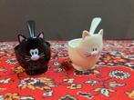 Leuke katten eierdopjes met lepeltjes, Onbekend, Ophalen of Verzenden, Zo goed als nieuw, Onbekend