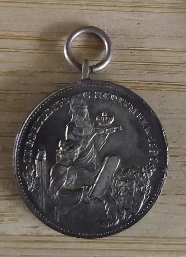 draagpenning/hanger 6 september 1898 munt, volgnr 6, Ophalen of Verzenden, Koningin Wilhelmina, Losse munt