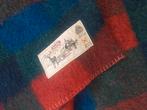 Vintage , wollen grote deken AaBb,rood  geblokt, Gebruikt, Ophalen of Verzenden, X, X