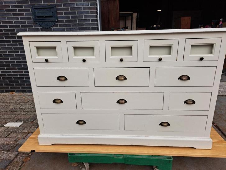 Witte ladekast 13 lades commode, Huis en Inrichting, Kasten | Ladekasten, Gebruikt, Minder dan 100 cm, 100 tot 150 cm, 25 tot 50 cm