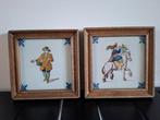 Makkum tegels in houten lijst, Antiek en Kunst, Antiek | Wandborden en Tegels, Ophalen of Verzenden