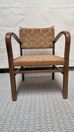 vintage chair/brutalist/van hout en touw, Ophalen