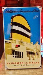 Emaille bord reclamebord boot scheepvaart schip veerboot bar, Ophalen of Verzenden, Gebruikt, Reclamebord