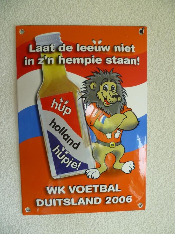 EMAILLE RECLAME BORDJE"WK VOETBAL DUITSLAND"UIT 2006, Verzamelen, Merken en Reclamevoorwerpen, Zo goed als nieuw, Reclamebord