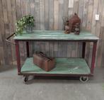 Industriële transportkar sidetable buitenkeuken, Huis en Inrichting, Tafels | Sidetables, Gebruikt, Ophalen of Verzenden, Nvt