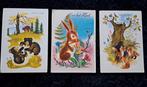 Drie oude ansichtkaarten - Voor het kind - Dieren 1965, Ophalen of Verzenden, 1960 tot 1980, Kinderen