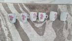 Set van 6 herdenkingsmokjes – 1945-2010 – porselein met roze, Ophalen, Zo goed als nieuw