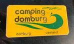 Sticker camping Domburg Zeeland, Ophalen of Verzenden, Zo goed als nieuw, Bedrijf of Vereniging