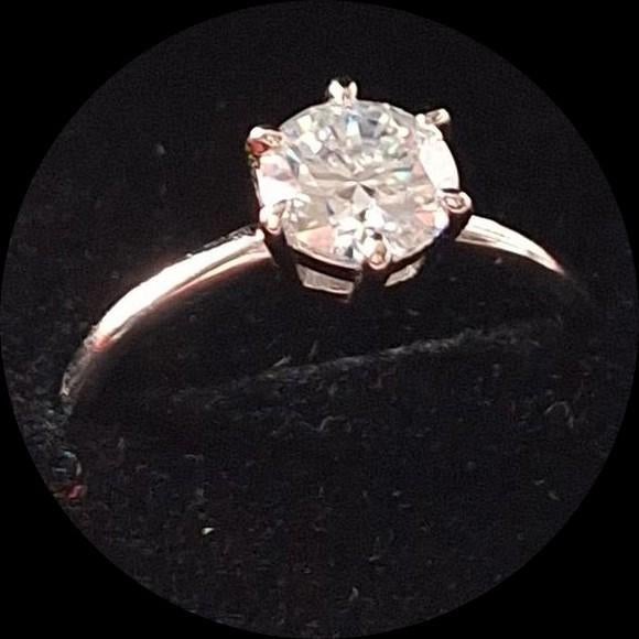 Moissanite S925 zilver Ring - 1 Karaat, D, VVSI, Nieuw, Ophalen of Verzenden, Met edelsteen, Dame