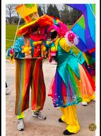 Kleurrijke loopgroep 9 personen, Ophalen of Verzenden, Maat 46/48 (XL) of groter, Carnaval