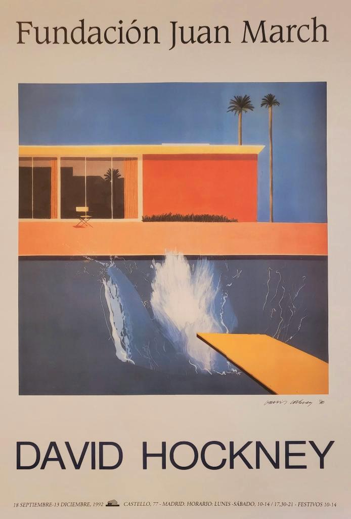 David Hockney - A bigger splash - Exhibitie-offset - 1992, Antiek en Kunst, Kunst | Litho's en Zeefdrukken, Verzenden