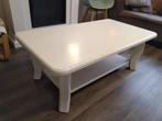 Prijs verlaagd -> Salontafel wit massief eikenhout 165x65cm, Ophalen, Gebruikt, 100 tot 150 cm, Eikenhout