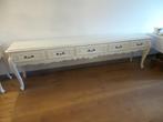 Xxl queen ann side table met 5 lades wit gerestyled en licht, Ophalen