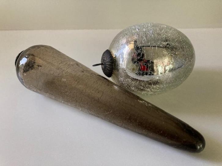 glazen KERSTBAL+super grote PEGEL heksenbol, Antiek en Kunst, Antiek | Glas en Kristal, Ophalen of Verzenden