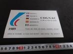 sticker Frankrijk COGNAC In ville au coeur de monde 1989 *, Verzamelen, Ophalen, Zo goed als nieuw